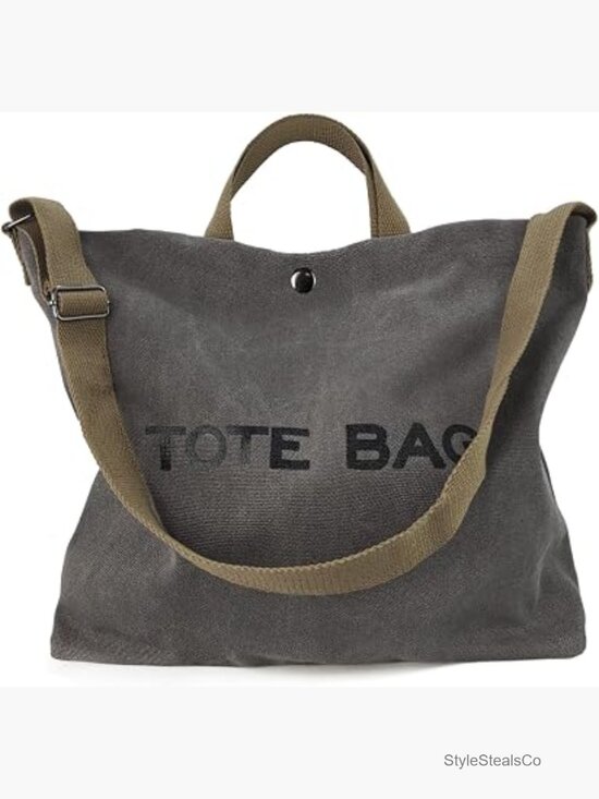Handbags - Canvas Tote Bag Large Capacity Crossbody Shoulder Bag with Pockets